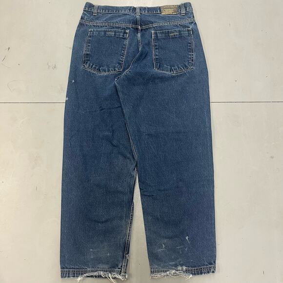 VTG Y2K Evolution Wide Leg Baggy Skater Hip Hop Blue Jeans SZ 38x32 - Picture 2 of 6